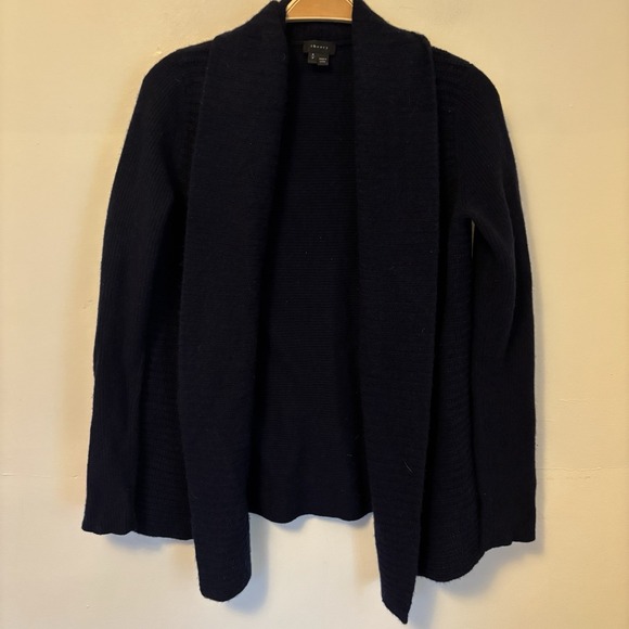 Theory  100% Cashmere Cardigan Open Front S Blue Preppy Academia Office - Picture 1 of 7